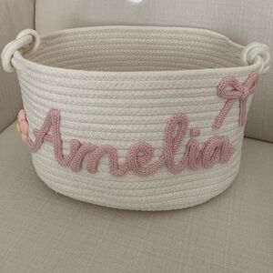 Rope Embroidered “Amelia” Storage Bin